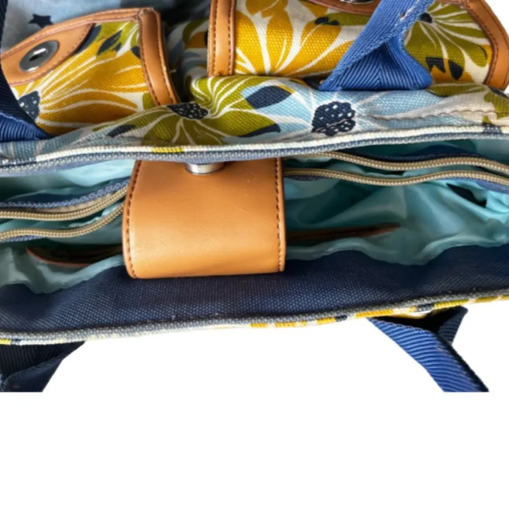 Franco Sarto bold floral cotton canvas satchel bag